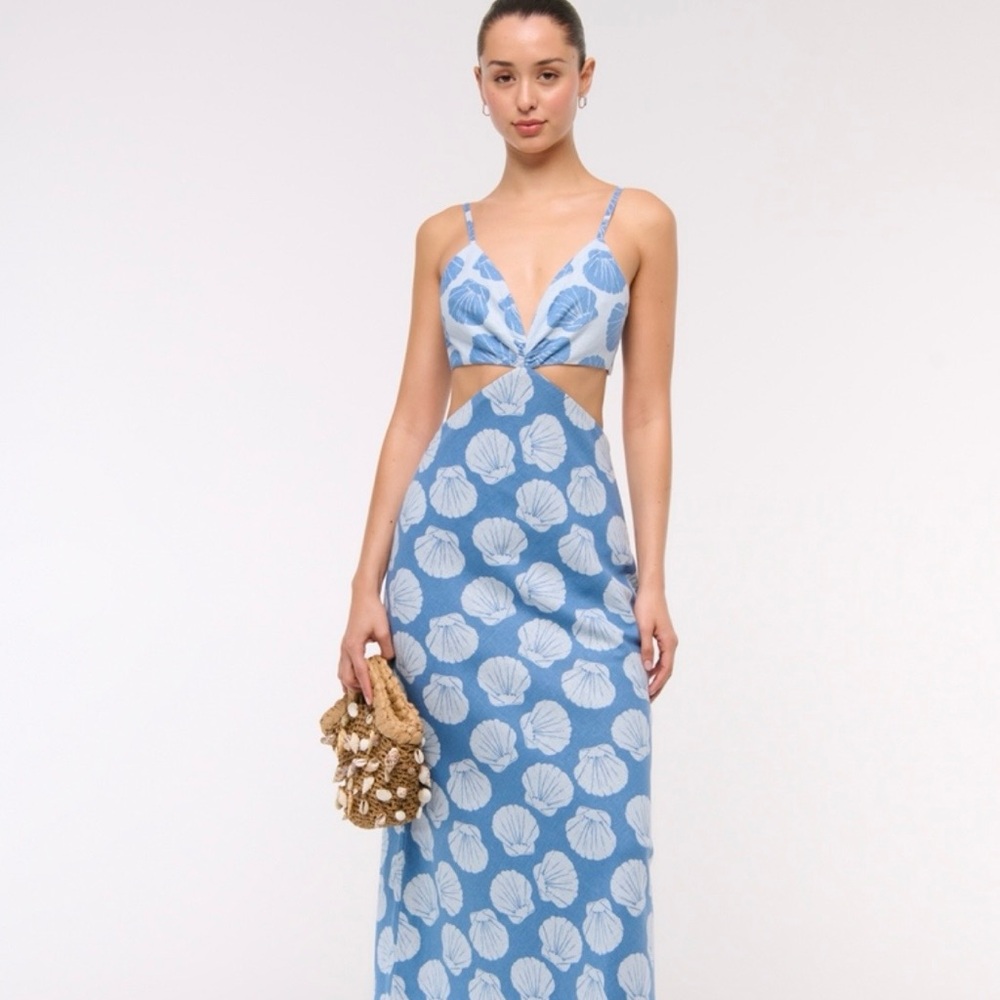 A&F Julia Cut-out, Shell Print Maxi Dress